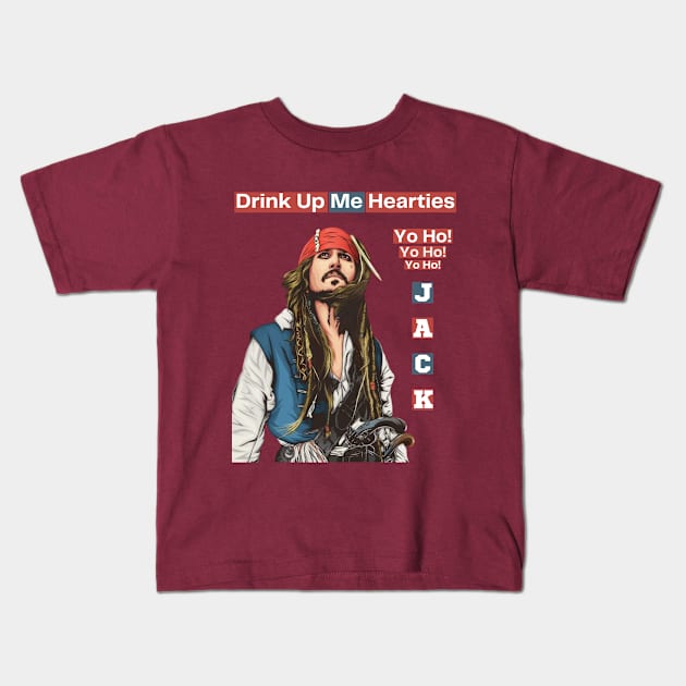 Jack Sparrow Art Kids T-Shirt by HaMa-Cr0w